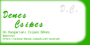 denes csipes business card